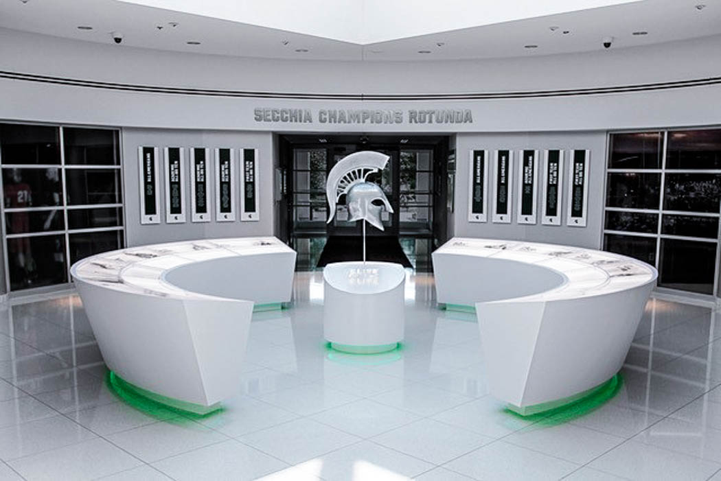 Custom Millwork and LED Technology Centerpiece