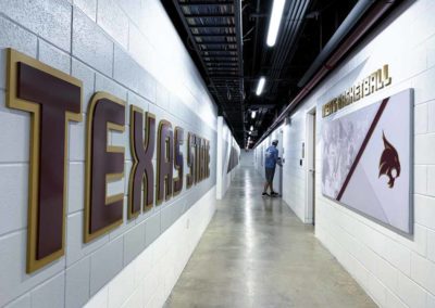 Texas State University Hallway Signage