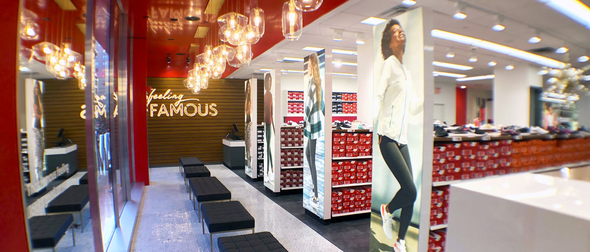 Famous Footwear Fabric Frames Dye sublimated retail fabric graphics