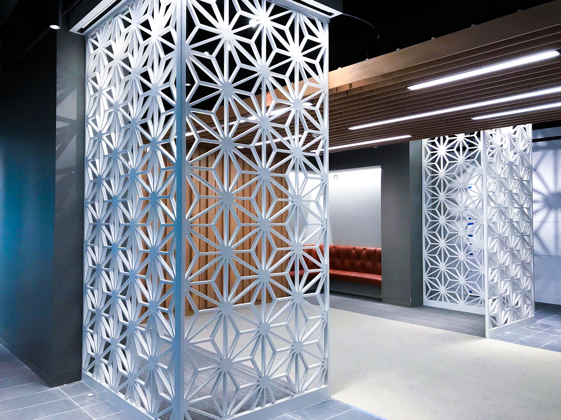 Compass Group Millwork Screens EDITED (7)-2 Millwork room divider in lobby