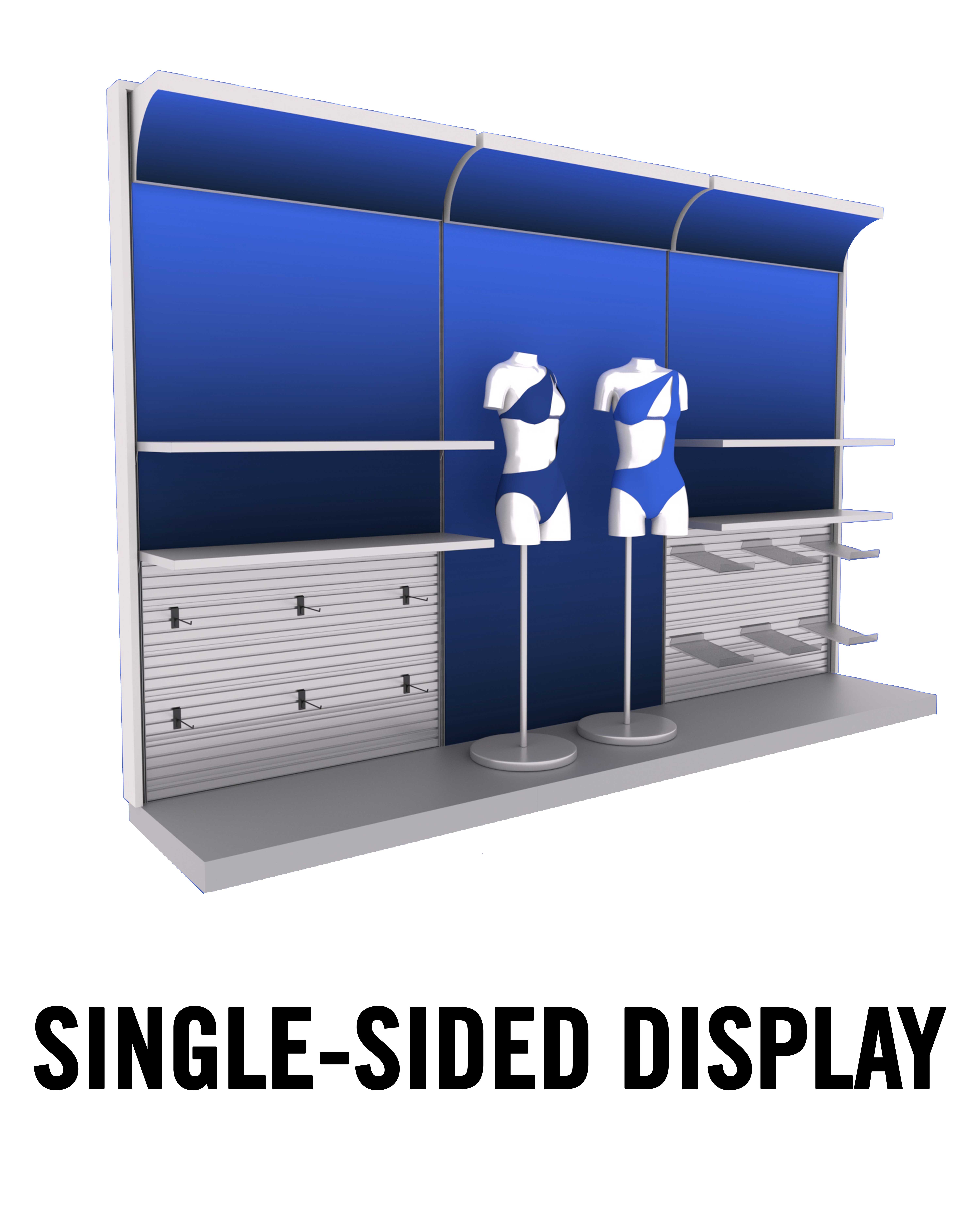 single-sided-display single sided merchandise system