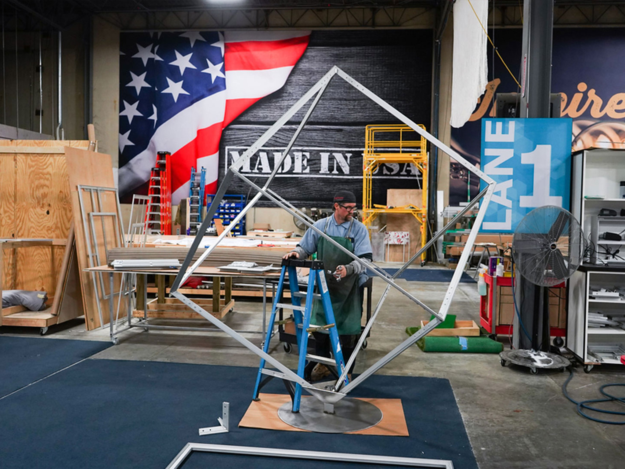 Custom manufacturing, metal fabrication, specialty frame, cube frame